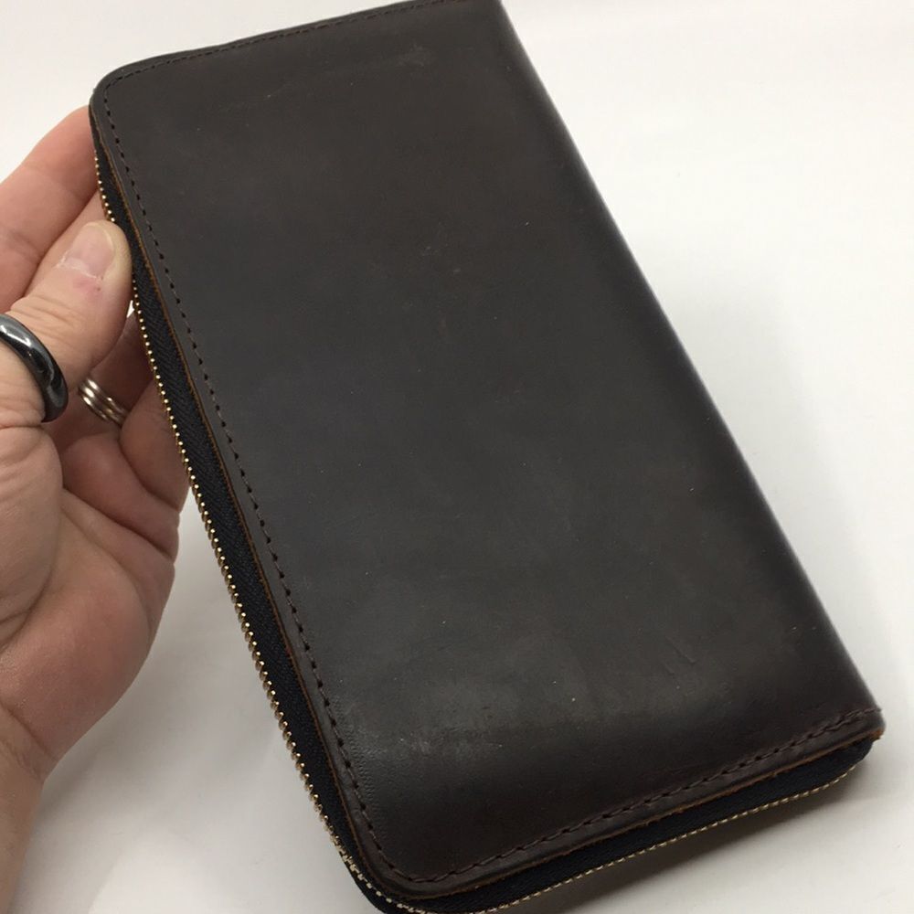 Portland Leather Goods Grizzly Zip Around Accordion Long Wallet - Picture 11 of 17